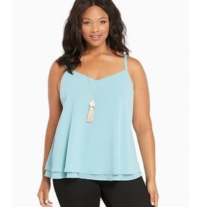 Torrid Size 0 Robin's Egg Chiffon Cami
